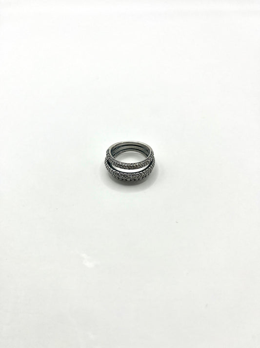 Margaux Rose - triplet ring met zirkonia steentjes