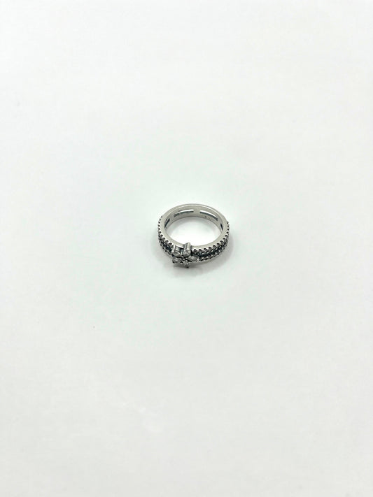 Margaux Rose - duplet ring met zirkonia bloem