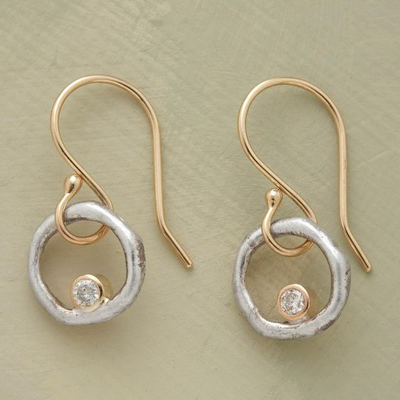Aurielle™ | Vintage Gold & Silver Zirconia Earrings